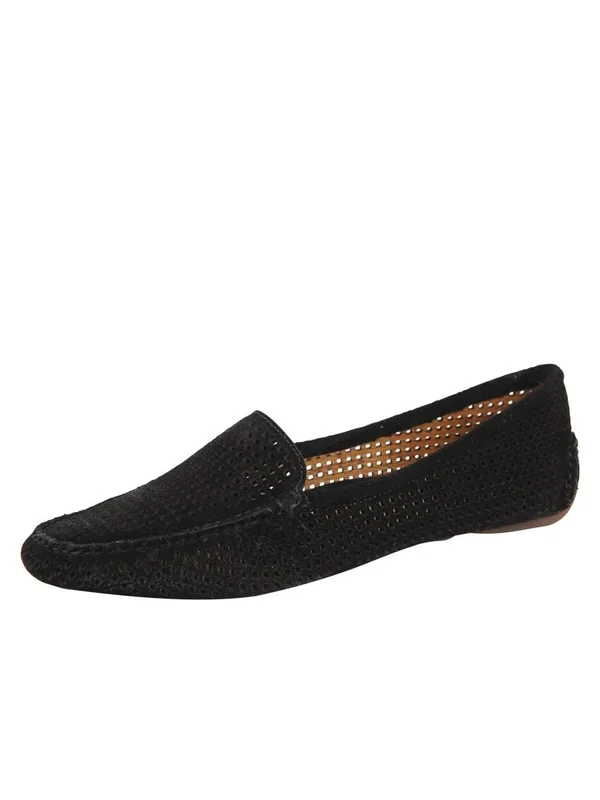 Patricia Green Barrie Driving Moccasin Black Suede - 9