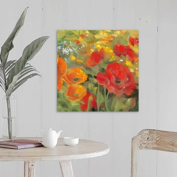 Oriental Poppy Field I, Canvas Wall Art, 20x20, Great Big Canvas