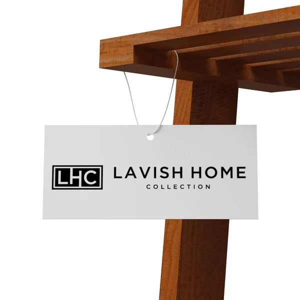 Lavish Home 5-Tier Ladder Bookshelf in Pickled Oak Wood
