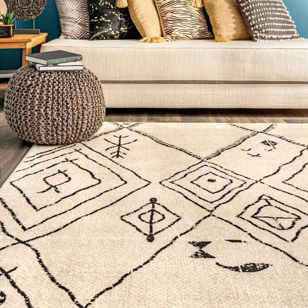 nuLOOM Luciana Modern Tribal Beige 9 ft. x 12 ft. Area Rug