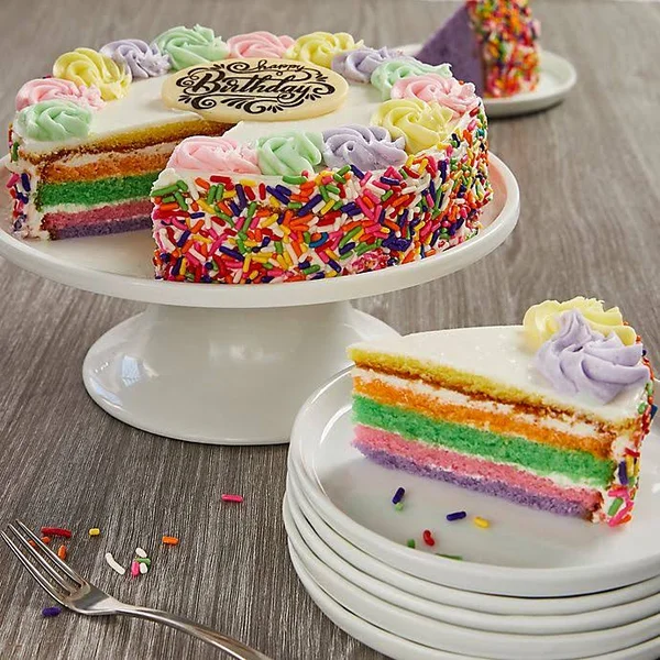 Bake Me A Wish Rainbow Happy Birthday Cake