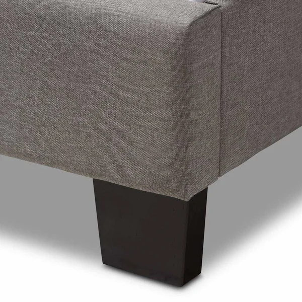 Baxton Studio Brookfield Fabric Twin Bed, Grey