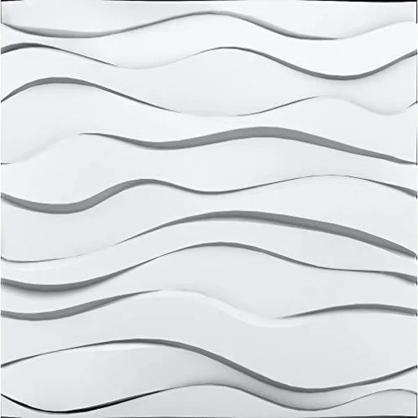 A La Maison Ceilings Zephyr 3/4 in. x 23-1/2 in. x 23-1/2 in. Seamless Foam Glue-Up Wall, White