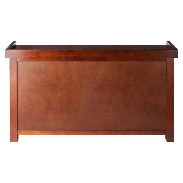 40x22 Brown Contemporary Rectangular Bench with Storage Shelf