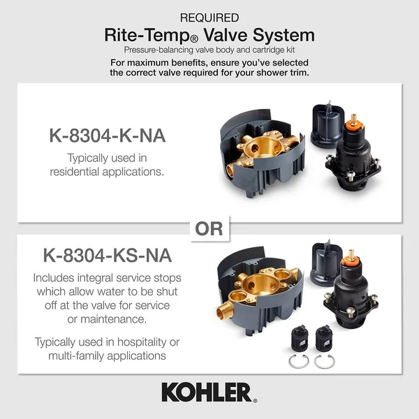 Kohler K-TS97074-4-CP Pitch Tub and Shower Faucet Polished Chrome