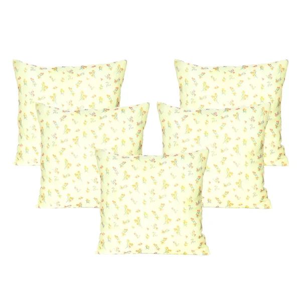 Oussum Home Decor Floral Pillowcase Satin Oraganza Decorative Throw Pillows Covers Cushions Set of 5 Printed Cushion Sets - 20 X