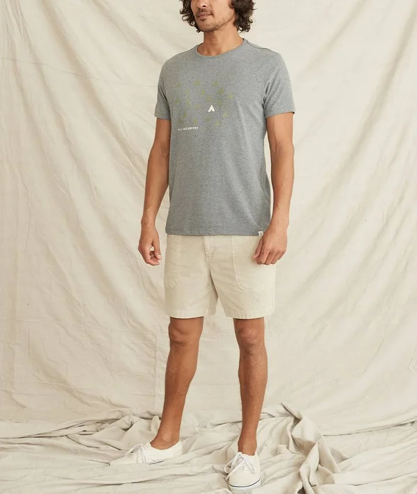 Men's Re-Spun Huckberry T-Shirt in Heather Grey in Navy