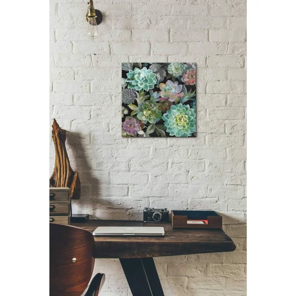 Epic Graffiti Floral Succulents V2 Crop by Danhui Nai - Giclee Canvas Wall Art - 26x22 x 26x22