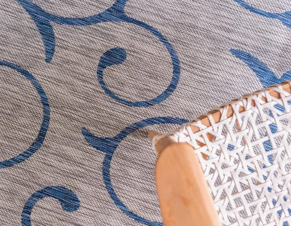 Unique Loom Outdoor Curl Rug, Light Gray (9& 0 x 12& 0)