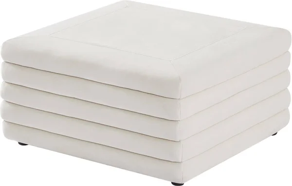 Meridian Furniture Lorenzo Cream Velvet Ottoman
