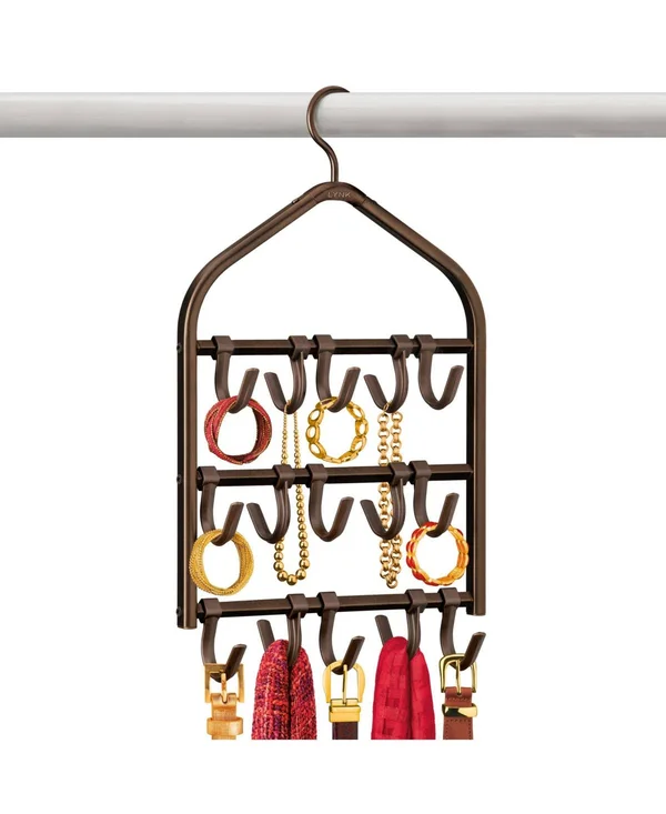 Lynk Double Sided 15 Hook Closet Organizer Rack