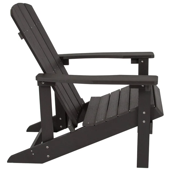 Emma and Oliver All-Weather Adirondack Chair in Slate Gray Faux Wood