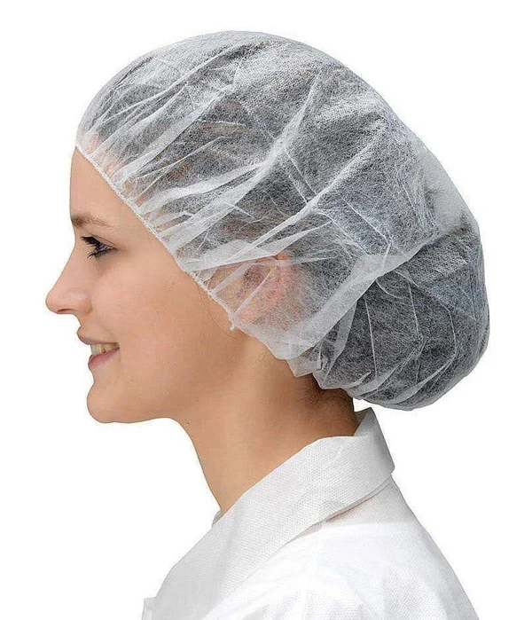 1000 Pack White Bouffant Caps 24 inch. 10g Hair Caps with Elastic Stretch Band. Disposable Polypropylene Hats. Unisex Industrial