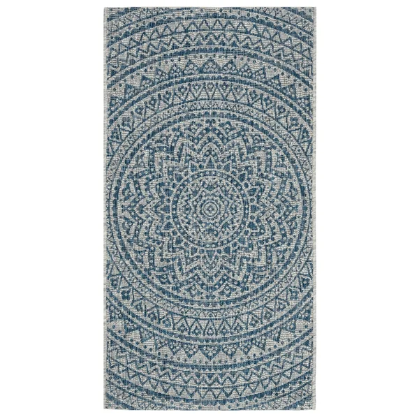 Safavieh Courtyard Collection CY8734-37112 Indoor/ Outdoor Runner - 2& 3x22 x 10&, Light Grey/Aqua