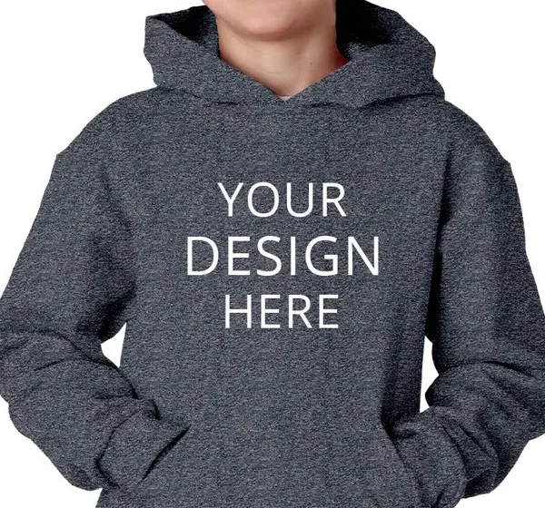 Custom Printed Jerzees Hoodies - Hooded Pullover - Size: M, Vintage Heather Navy
