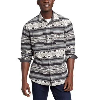 Eddie Bauer Men's Chutes Microfleece Shirt - Black - L