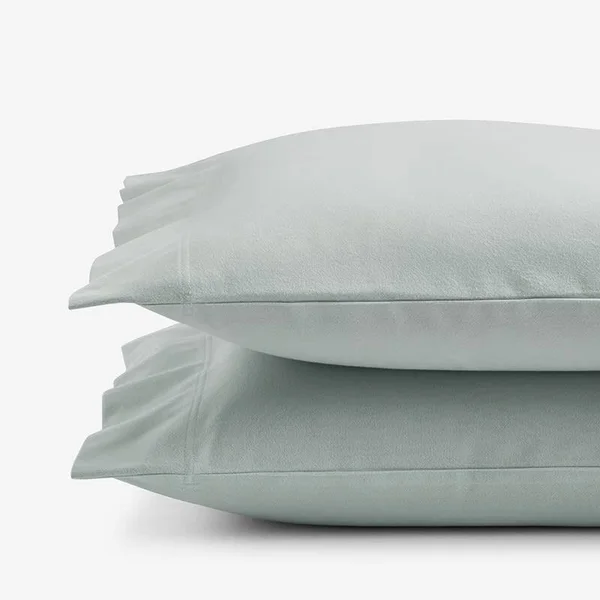 Legends Luxury Velvet Flannel Pillowcases - Mint Green - Size Standard, The Company Store
