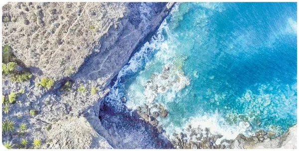 Azure Rocky Cove Canvas Art by DP Gallery 40x21 Fineartcanvas
