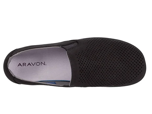 Women's Aravon Lia Slip-On Sneaker, Size 8.5 D - Black