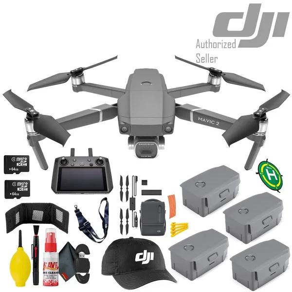DJI Mavic 2 Pro - Intelligent Flight Battery X2 - Smart Controller - Fly More Kit - 64GB Micro SD X2 and More