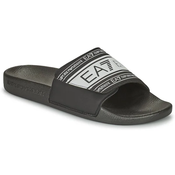 EA7 Slide Black Lounge Wear Sandals
