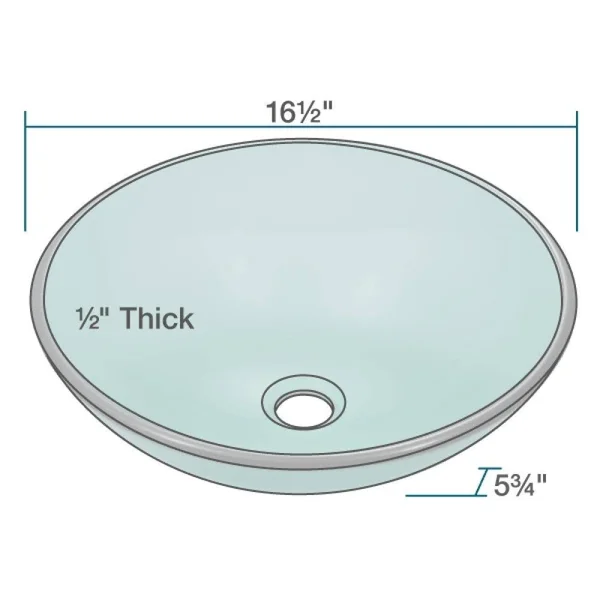 Mr Direct 601 Emerald Vessel Sink Ensemble with A Chrome Finish 731 Faucet - Pop-Up Drain, and Sink Ring.