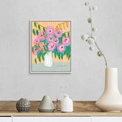 Maxine&s Best Blooms by Kait Roberts - Painting Print on Canvas Winston Porter Format: White Framed, Size: 16x22 H x 13x22 W x 1