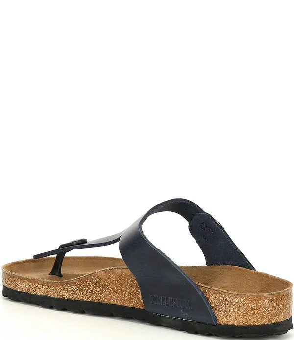 Birkenstock Women's Gizeh Sandal - 38 - Blue, Oiled Leather