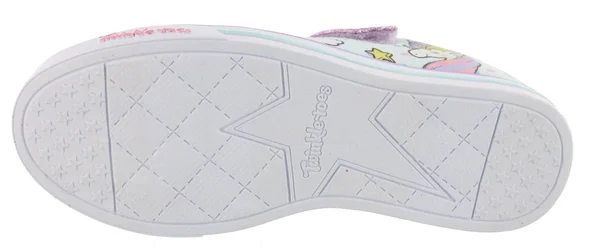 Skechers Girls& Twinkle Toes Shuffles Sparkle Lite Sneaker, Size: 1, Light Blue/Multi