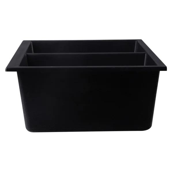 Alfi Brand AB3420UM-BLA Black 34x22 Undermount Double Bowl Granite Composite Kitchen Sink