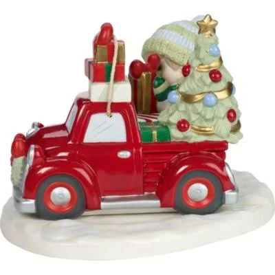 Precious Moments Christmas Is on Its Way - Red Truck Figurine