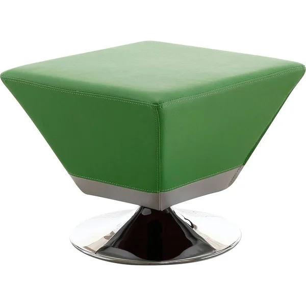 Latitude Run Sifford Ottoman Upholstery Color: Green Faux Leather