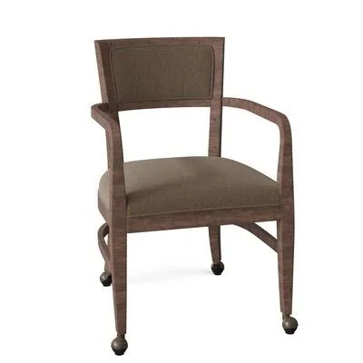 Naples Upholstered King Louis Back Arm Chair Fairfield Chair Body Fabric: 8789 Sage - Frame Color: Tobacco