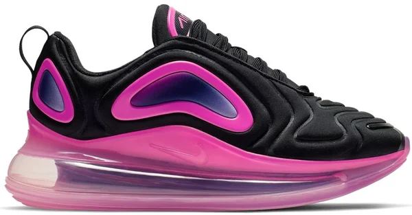 Air Max 720 Shoes, Black/Pink/Purple, Size 6.0