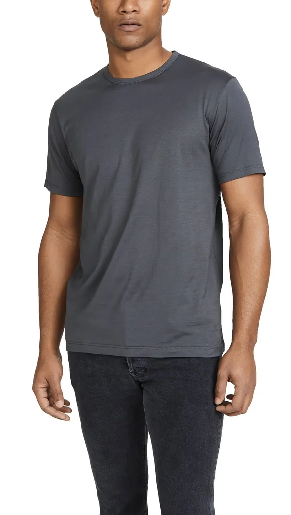 Sunspel Grey Cotton Classic T-Shirt