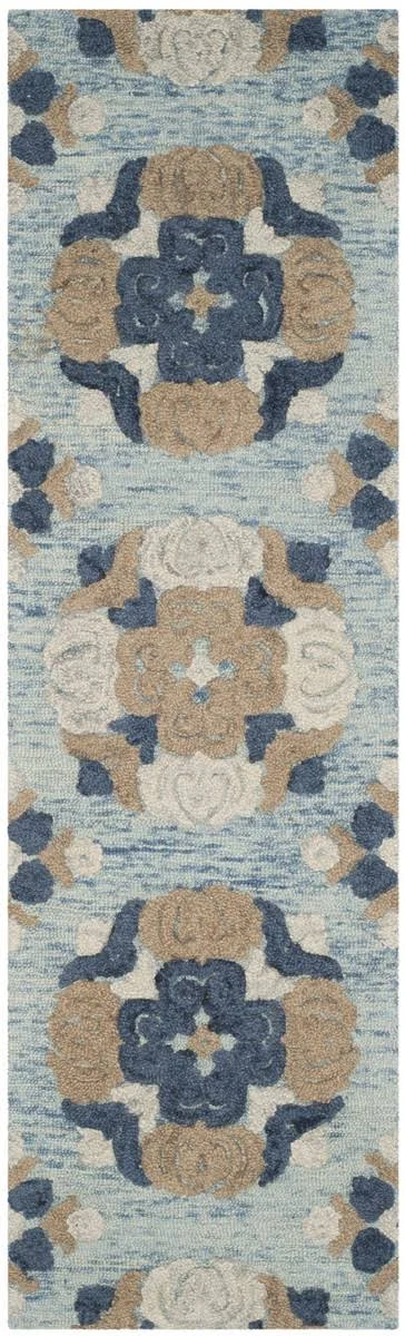 Safavieh 2&-3x22 x 8& Blossom BLM403B Blue Multi Rug
