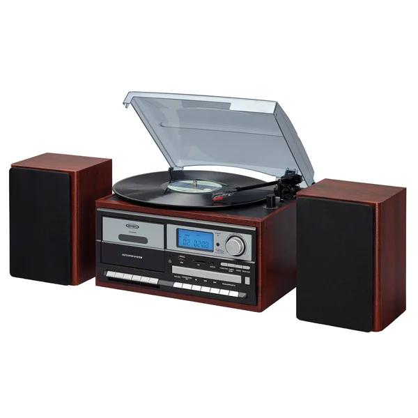 Jensen JTA-575 3-Speed Stereo Turntable MP3 CD System with Cassette and AM/FM Stereo Radio