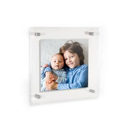 ArtToFrames Floating Acrylic Frame for Photos Up to 20x20 Inches (Full Frame Is 24x24) with Satin Acrylic Standoff Hardware - Siz