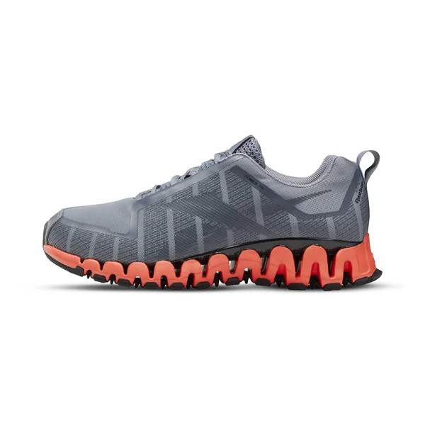 Reebok ZigWild Trail 6 Men's Shoes Sneakers 7 Cold Grey - Cold Grey 6, Vivid Orange