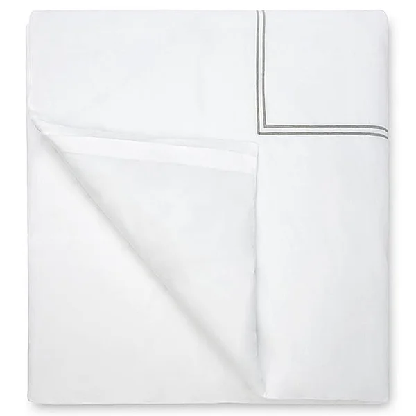 Sferra Grande Hotel Duvet COVER, Twin - White/Silver