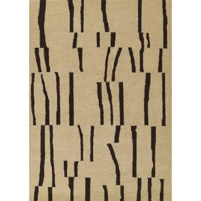 Austin Handmade Tufted Wool Ivory/Brown Area Rug AllModern Rug Size: Rectangle 2' x 3'