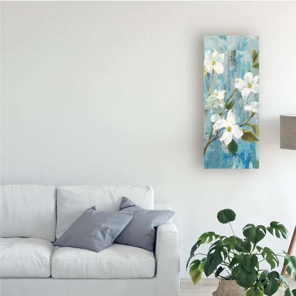 Trademark Fine Art Graceful Magnolia I Crop Painting by Danhui Nai - 14x32