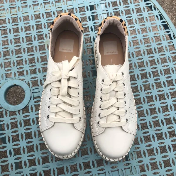 Dolce Vita Morris Espadrille Sneaker -White/Tan/Black Cheetah Print - Women's - White/Tan/Black Cheetah Print