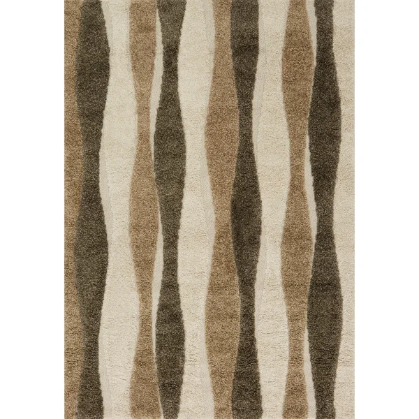 Alexander Home Julian Mid-Century Modern Wave Shag Area Rug - Neutral 7&7x22 x 10&6x22