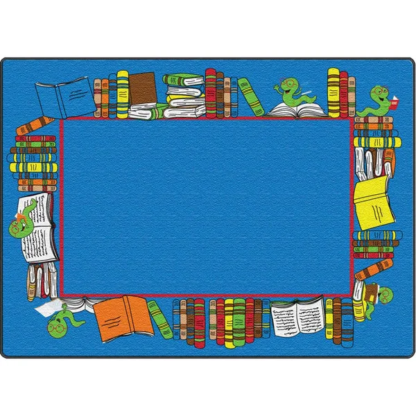 Flagship Carpets Bookworm Border Rectangle 6ft. x 8ft. 4in. Multicolor