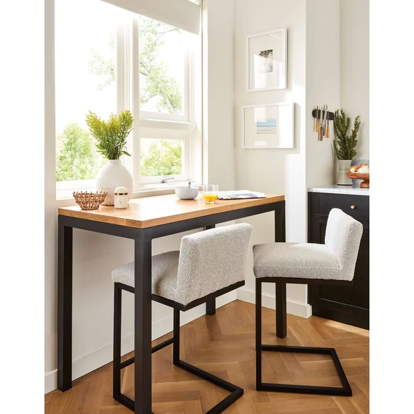 Room & Board, Modern Parsons Counter Table w/ Leg 18d 36W 35h in Sand, Ash w/ Sand Sta 1.5x22 in Top w/ Taupe Base