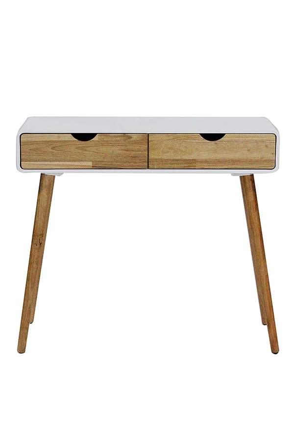 31.5x22 White Console Table with 2 Drawers