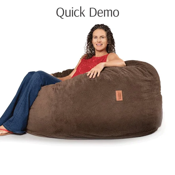Cordaroy&s Convertible Bean Bag Chair & King Bed in Black Faux Leather