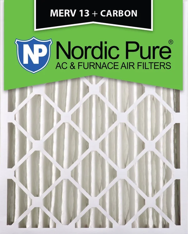 Nordic Pure 16x25x4 MERV 13 Plus Carbon AC Furnace Filters Qty 6