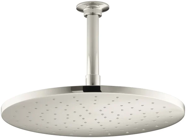 KOHLER K-13690-SN Contemporary Round 12x22 Rainhead with Katalyst Air-Induction Spray - 2.5 GPM - Vibrant Polished Nickel